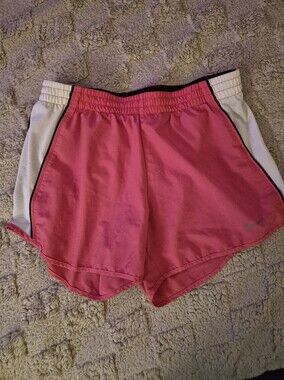 Nike Women's Hot Pink Athletic Shorts with White Panels